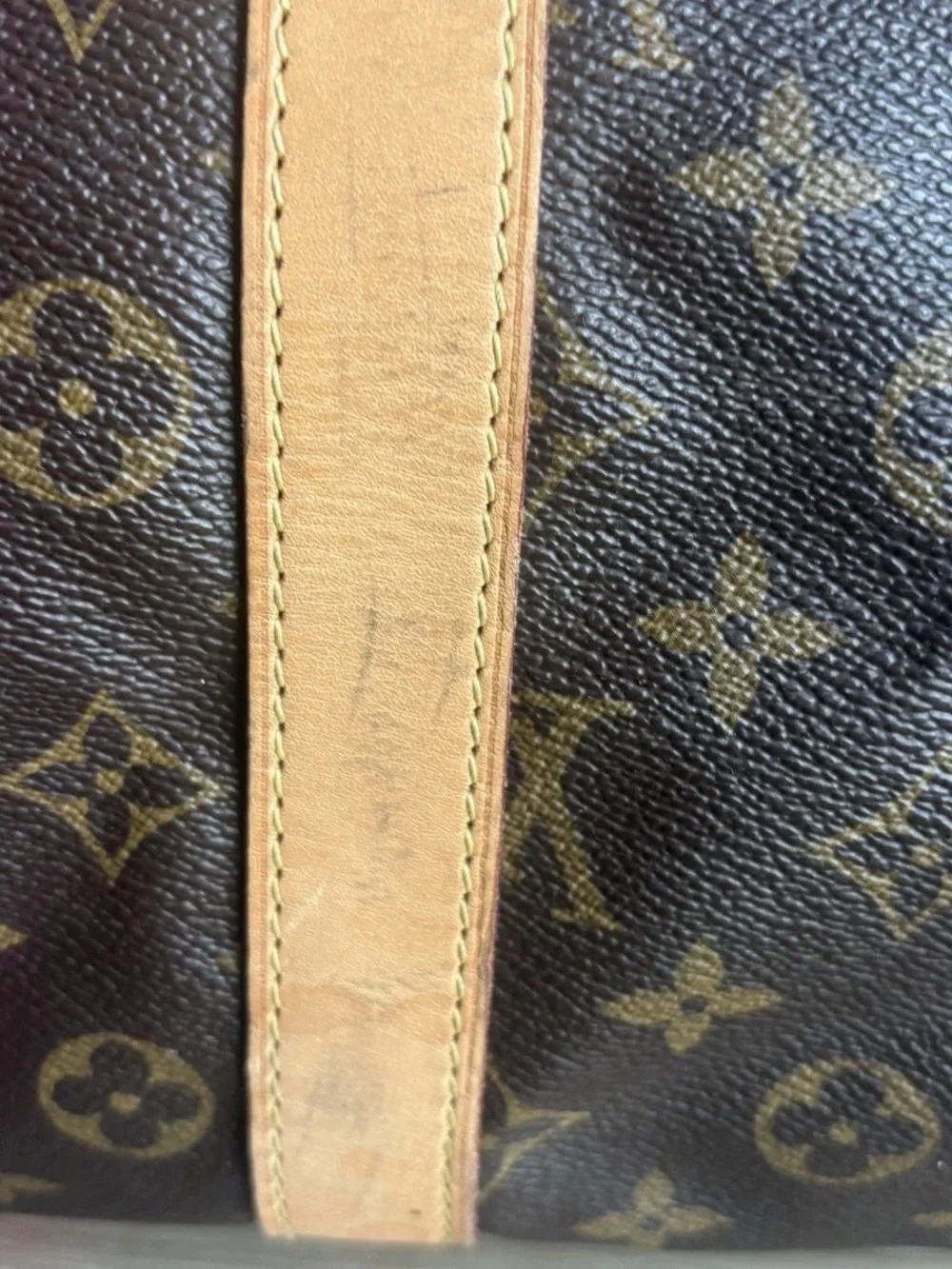 Auth LOUIS VUITTON Keepall Bandouliere 55 Monogram Canvas Duffel Bag PVD Initial